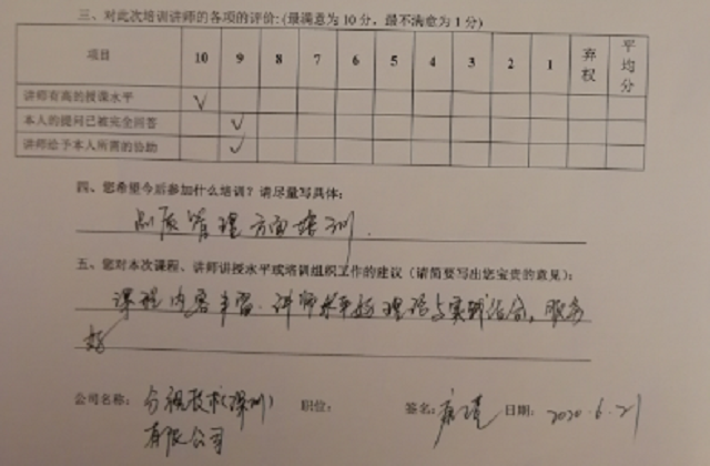 贺天行健20-0617期《六西格玛绿带实战研修班》圆满落幕
